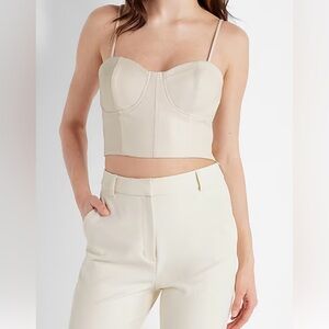 Express Body Contour Faux Leather Corset Cropped Top size Medium